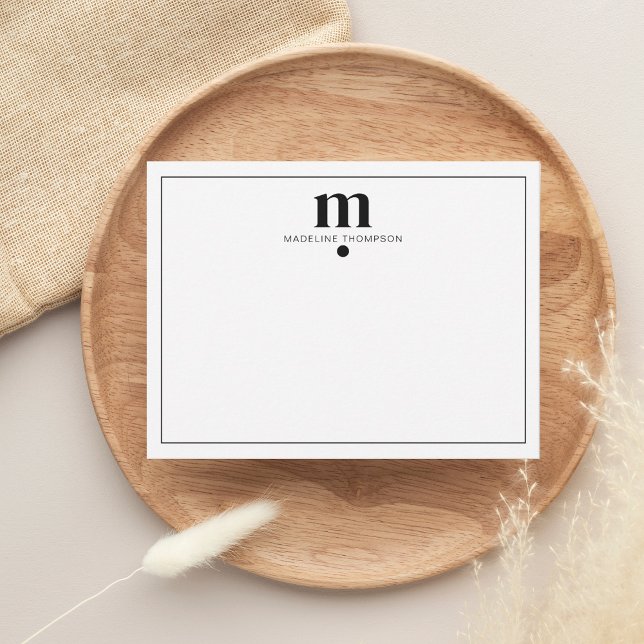 Modern Classic Black Dotted Monogram Typography Card (Creator Uploaded)