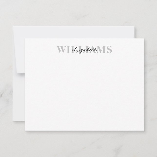 Modern Classic Black Handwritten Script 2 Name Card (Front)