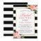Modern Classic Black Stripes Floral Bridal Shower