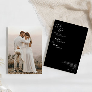 Modern Classic Black We Do Photo Wedding Invitation