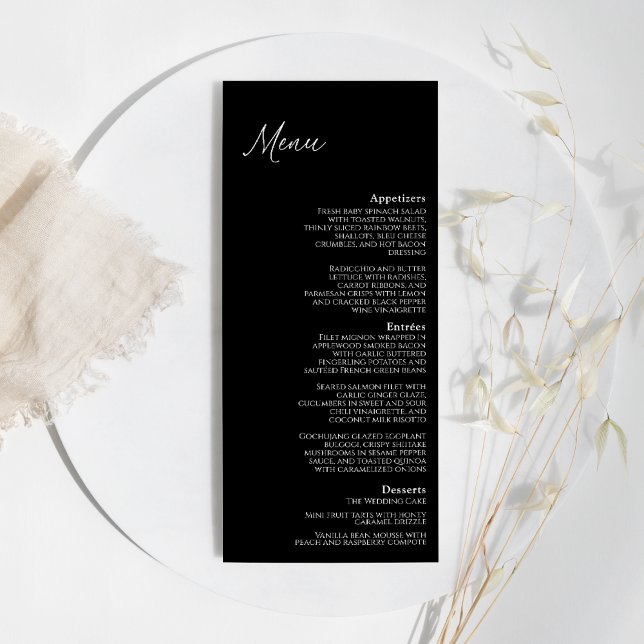 Modern Classic Black Wedding Flat Menu (Creator Uploaded)