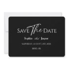 Modern Classic Black Wedding Flat Save The Date