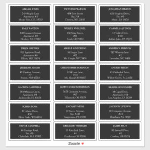 Modern Classic Black Wedding guest address labels