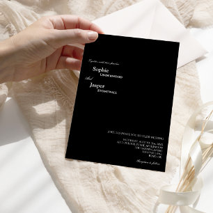Modern Classic Black Wedding Invitation