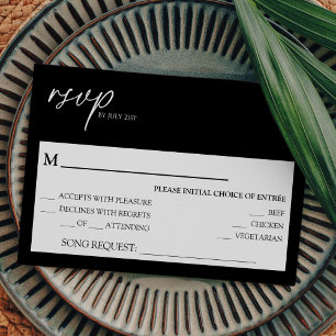 Modern Classic Black Wedding Song Request RSVP