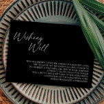 Modern Classic Black Wedding Wishing Well Enclosure Card<br><div class="desc">This modern classic black wedding wishing well enclosure card is perfect for your elegant modern wedding. This design features white simple calligraphy off set on a dark black background to match your classic traditional wedding or minimalist boho wedding in the spring, summer, fall, or winter. Please feel free to reach...</div>