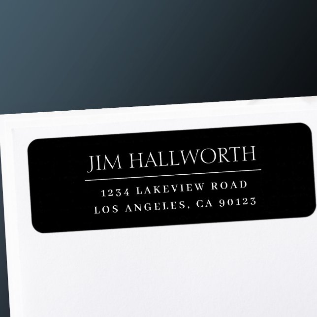 Modern Classic Black & White  Return Address Label (Creator Uploaded)