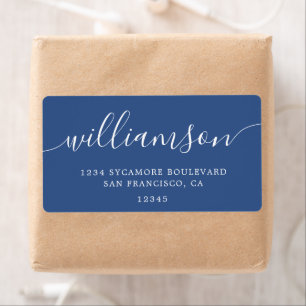 Modern Classic Blue Family Return Address