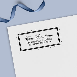 Modern Classic Border Polka Dot Business Address Self-inking Stamp