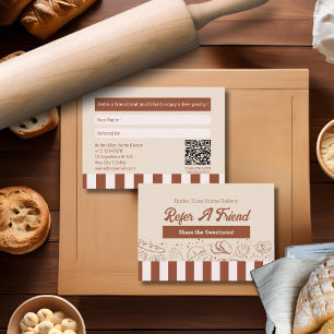 Modern Classic Brown Beige Bakery Shop Referral Card