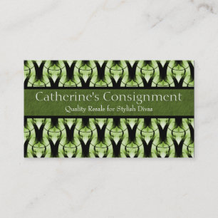 Modern Classic Business Card, Olive Green Card