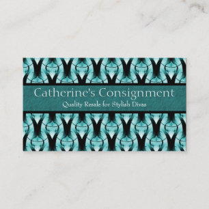 Modern Classic Business Card, Soft Teal Card
