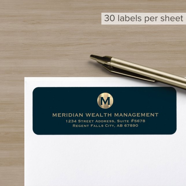 Modern Classic Business Monogram Return Address Label (Creator Uploaded)