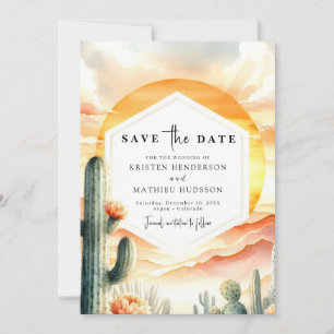 Modern Classic Cactus Wedding Save The Date