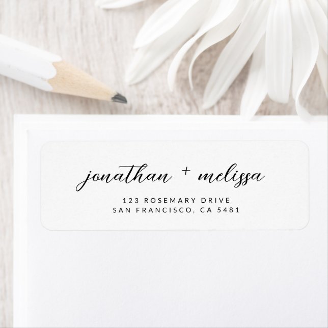 Modern Classic Calligraphy Script Wedding Address Return Address Label (Insitu)