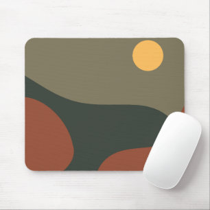 Modern classic colours Abstract full moon smoky Mouse Pad