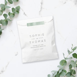 Modern Classic Couples Names Thank You Wedding Favour Bag