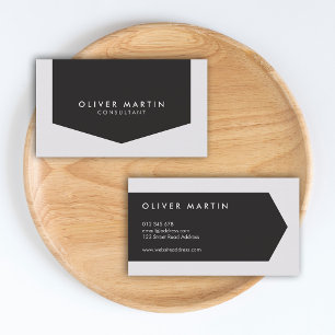 Modern Classic Dark and Light Grey Business Card