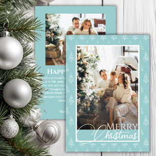 Modern Classic Double Sided Family Photo Christmas Holiday Card