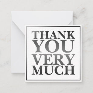 Modern Classic Elegant Black Printed Thank You   Card