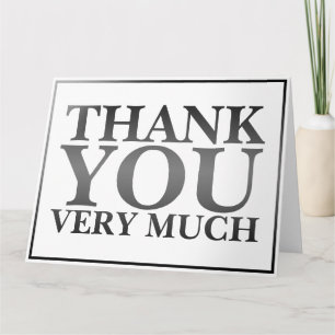 Modern Classic Elegant Black Printed Thank You Card