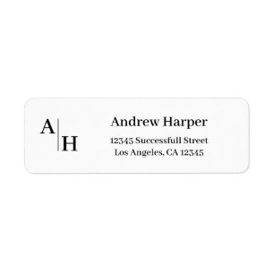 Modern Classic Elegant Custom Monogram Initial Return Address Label