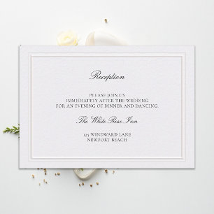 Modern Classic Elegant Pearl Wedding Reception Enclosure Card