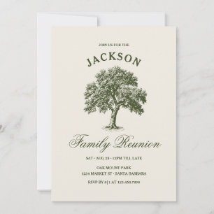 Modern Classic Family Reunion Tree   Green Invitation