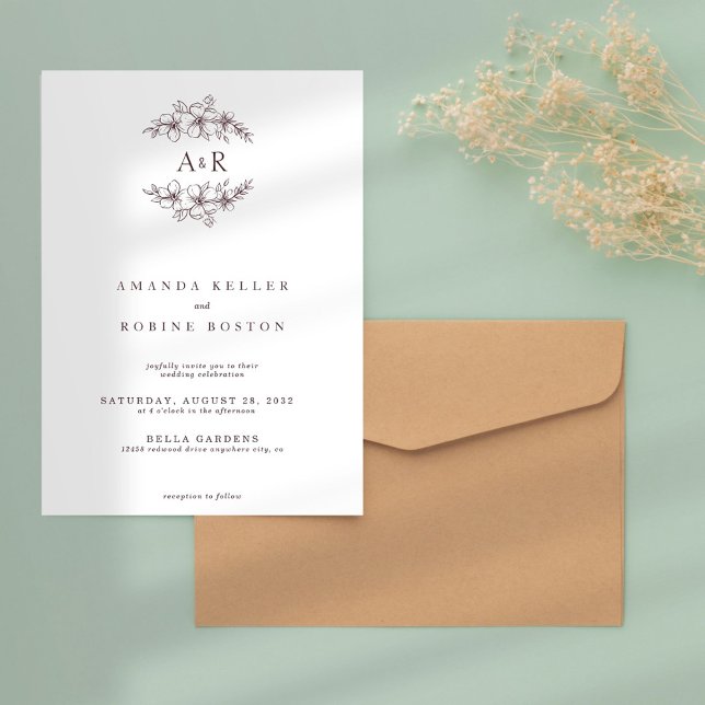 Modern Classic Floral Wedding Invitation (Creator Uploaded)