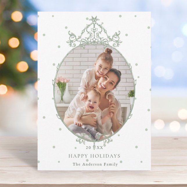 Modern Classic Frame Happy Holidays Photo         Holiday Card (Creator Uploaded)
