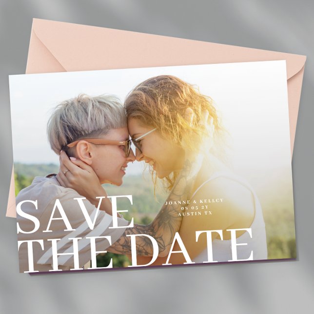 Modern Classic Full Big 2 Photo Wedding Save The Date (Creator Uploaded)