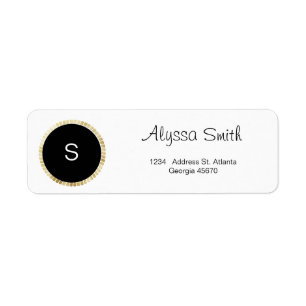 Modern Classic Gold Luxe Monogram Label Return Address Label