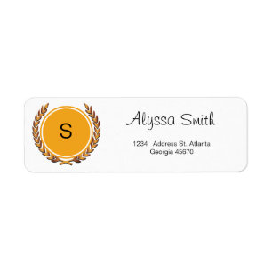 Modern Classic Gold Luxe Monogram Return Address Label