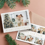 Modern Classic Gold Merry Christmas Photo Collage Holiday Card<br><div class="desc">Modern Classic Gold Merry Christmas Photo Collage Holiday Card</div>