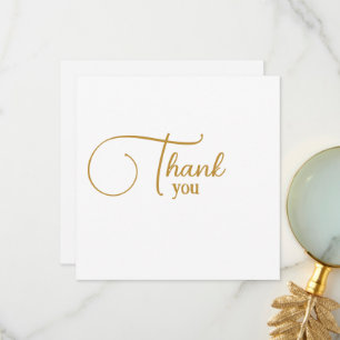 Modern Classic Gold Typographic Thank You Card