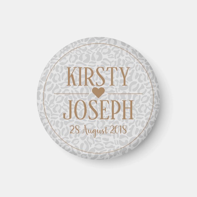 Modern Classic Gold Wedding elegant Pattern Magnet (Front)