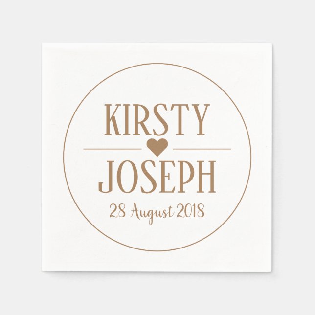 Modern Classic Gold Wedding Napkin (Front)