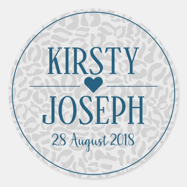 Modern Classic Gray leopard Print Wedding Sticker (Front)