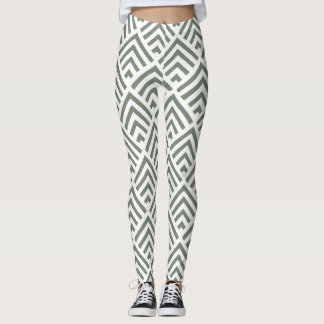 Modern classic grey white pattern geometric leggings