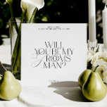 Modern Classic Groomsman Proposal Card<br><div class="desc">Ask your groomsman with timeless style using this modern classic proposal card, designed with elegant serif typography and a clean minimalist layout. Perfect for creating a meaningful and sophisticated groomsman proposal moment. Customize the name and signature to make it personal and unique to your wedding party. Part of the “Rhea”...</div>