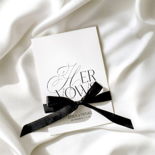 Modern Classic Her Vows Wedding Vow Book Card