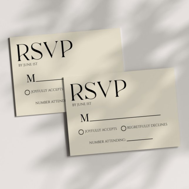 Modern Classic Minimal Simple Wedding RSVP Card (Creator Uploaded)