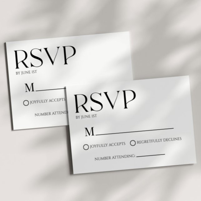 Modern Classic Minimal Simple Wedding RSVP Card (Creator Uploaded)