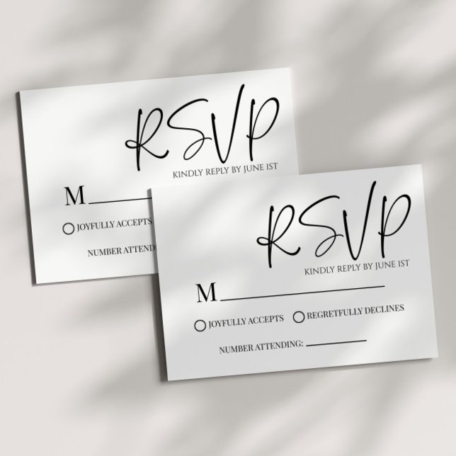 Modern Classic Minimal Simple Wedding RSVP Card (Creator Uploaded)