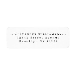 Modern Classic Minimalist Basic Dots Executive Return Address Label