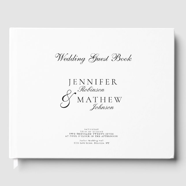 Modern Classic Minimalist Typography Guest Book (Front)