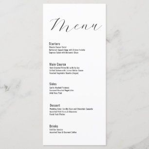 Modern Classic Minimalist Typography Menu
