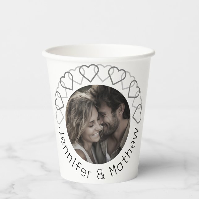 Modern Classic Minimalist Typography Paper Cups (Front)