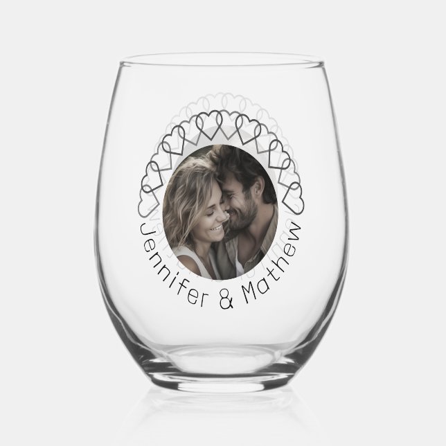 Modern Classic Minimalist Typography Stemless Wine Glass (Front)