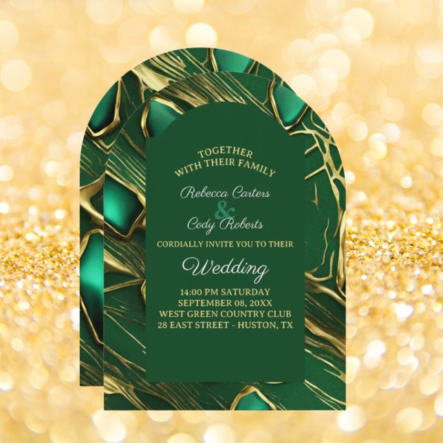 Modern Classic Moody Dark Emerald Green Wedding Invitation (Modern Classic Moody Dark Emerald Green Wedding Invitation)